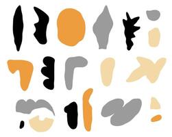 abstract object shape icon set vector