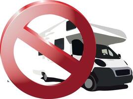 stop sign transit and camper stop- vector