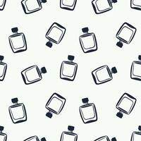 pattern of outline silhouettes of bottles of mens perfume in dark blue on a light background, for packaging. Fathers Day. vector
