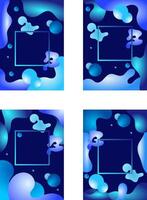 Abstract Blue Gradient Frames vector