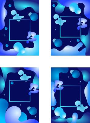 Abstract Blue Gradient Frames
