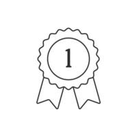 Certificate badge award 1st icon. Premium quality. Seal stamp. Achievement badge. Profile Verification. Quality mark. check mark. Approval sign. Task done. Project completed vector