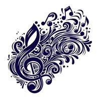Music notes, song, melody . icon of music vector