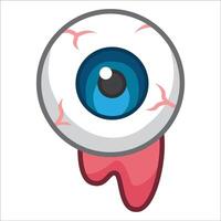 Halloween eyeball isolated on white background vector