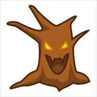 Halloween scary tree isolated on white background vector