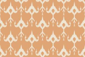 Seamless Traditional Ikat Pattern in Cream and Beige with Geometric Shapes vector