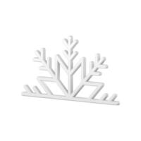 Fairy tail glossy isometric white half snowflake pattern 3d template design realistic vector