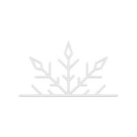 Tenderness white glossy half snowflake 3d realistic template illustration frost winter ice vector
