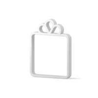 Simple white rectangle realistic Christmas toy white rectangle gift box with bow 3d isometric vector