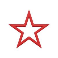 Red metallic star festive simple decorative design for achievement success template realistic vector
