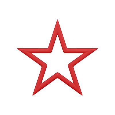 Red metallic star festive simple decorative design for achievement success template realistic