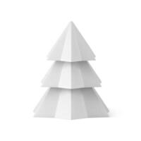 Minimalist white glossy Christmas tree angled shape for indoor decorative design 3d realistic vector