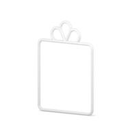 Tenderness white isometric rectangle gift box with festive bow cute frame contoured shape realistic vector