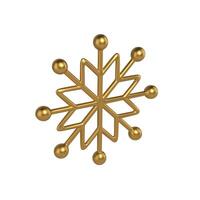 Bright golden three dimensional snowflake pattern shape realistic illustration vector