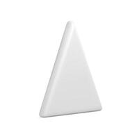 Realistic white glossy flat triangle pyramid Christmas tree bauble 3d template isometric vector