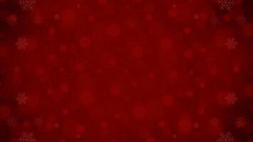 Christmas snowflakes glow bokeh red background 3d design realistic illustration vector