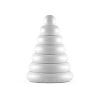 Cute abstract Xmas tree circle rings stack triangle cone shape winter holiday decor realistic vector