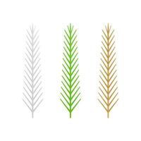 Collection glossy metallic Christmas tree branches with needles bauble decorative design 3d vector