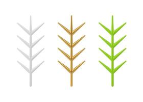 Cute realistic Christmas toy decorative design tree branches with needle collection 3d vector