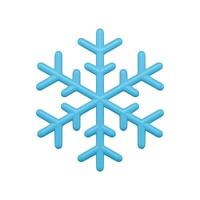 Amazing rounded blue ice snowflake with decorative ornamental glossy surface 3d illustration vector