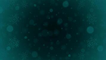 Dark green Christmas background twisted snowflakes sparkle bokeh 3d design realistic vector