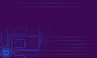 AI concept or digital technology idea banner or presentation background vector