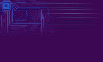 AI concept or digital technology idea banner or presentation background vector