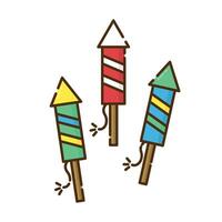 Fireworks icons and symbols associated with winning flat design icon.editable stroke vector