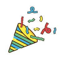 Confetti icons and symbols associated with winning flat design icon editable stroke vector