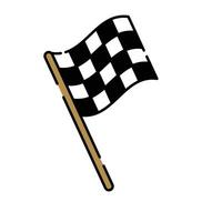 Race flag icons and symbols associated with winning flat design icon. editable stroke vector