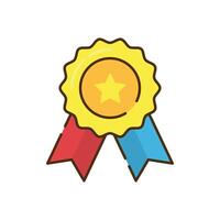 Achievement tittle icons and symbols associated with winning flat design icon. editable stroke vector
