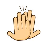 High five icons and symbols associated with winning flat design icon editable stroke vector