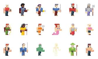 Unity set of Geometric flat design character illustration vector