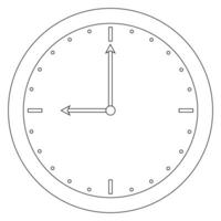 Simple clock illustration for back-to-school coloring books, ideal for educational activities and time-learning exercises. vector