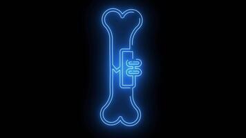 icon for connecting broken bones with a glowing neon effect video