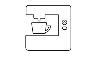 Animation of line sketch of coffee maker icon video