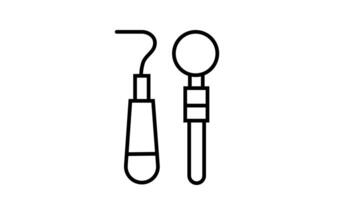 Animation of line sketch of dentist tool icon video