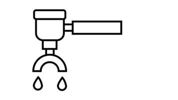Animation of line sketch of coffee maker icon video