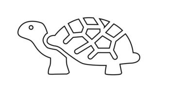 Animation of line sketch of turtle icon video
