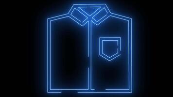 folded shirt icon with a glowing neon effect video