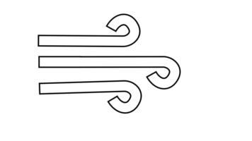 animated line sketch of wind icon video