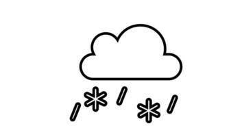 Animation of line sketch of cloud and snow icon video
