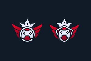 Red and White Minimalist Game Controller Badge Logo vector