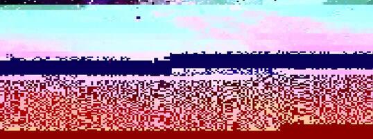 Trendy glitch pattern on dark background. Abstract geometric elements vector