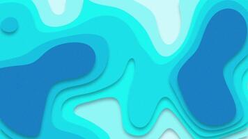 Abstract layered paper cutout background with smooth morphing organic shapes in shades of blue. Topographical terrain map concept. Full HD and looping animation. video