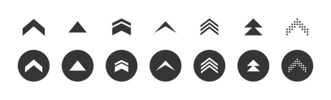 Arrow cursor round icon set. Modern web up down black Arrows Sign Symbol collection vector