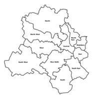 Delhi Map Outline Style Map With Labels Location Illustration vector