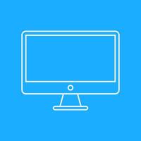 Computer Monitor Line Style Icon Isolated Illustration vector