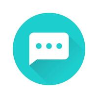 Message Text Bubble Blue Circular Shadow Icon vector