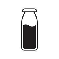 Milk Bottle Flat Icon Illustration vector